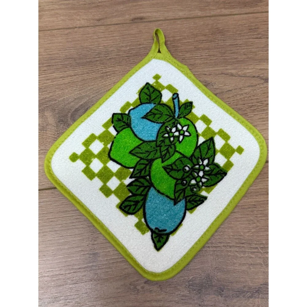 Royal Terry Kitchen Treasures Pot Holder Dish Cloth & Kitchen Towel Set Vintage